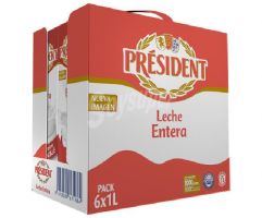 LECHE ENTERA PRESIDENT CLASICA BRICK 1L (6)